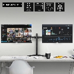 Настольная подставка ExeGate EDM2-3210-11D (для для двух мониторов 15'-32', VESA 75x75, 100x100, макс. нагрузка на один кронштейн 10 кг, наклон -90°/+90°, поворот -90°/+90°, регулировка по высоте, черный), фото20