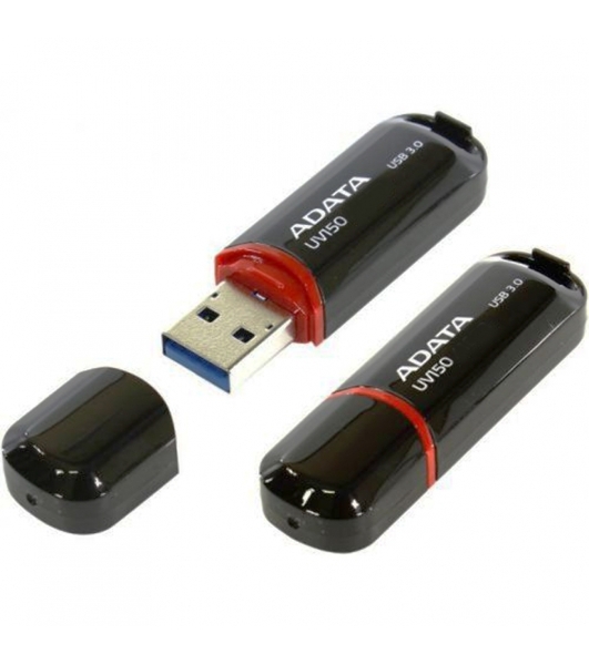 Флешка USB ADATA UV150 (AUV150-64G-RBK), 64Gb, USB 3.0, R/W 100/40, черный