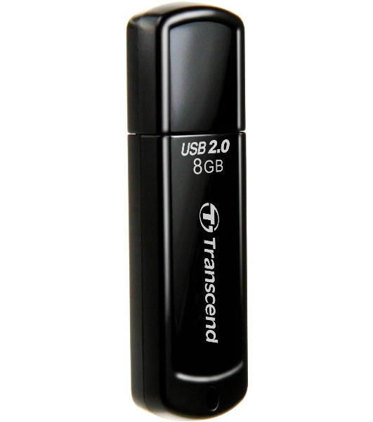 Флешка USB Transcend JetFlash 350 (TS8GJF350), 8Gb, USB 2.0, R/W 12/5, черный