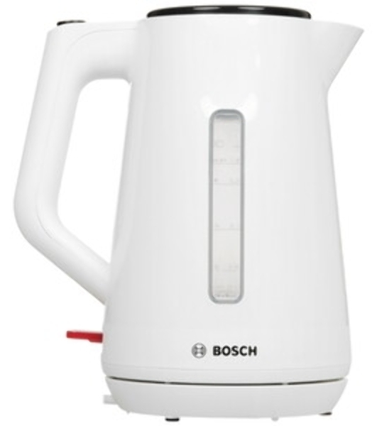 Электрочайник Bosch TWK1M121 белый, 1.7 л, 2400 Вт, скрытый нагревательный элемент