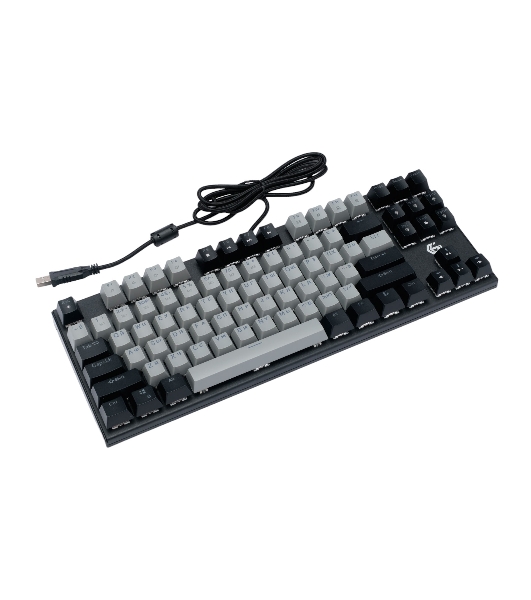 Клавиатура проводная механическая Gembird KB-G600, 87кл, Rainbow, красн.свитчи, 1.8м, черная
