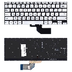 Клавиатура для ноутбука Asus S13 S330FA серебристая с подсветкой, фото3