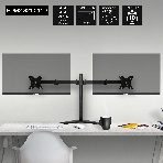 Настольная подставка ExeGate EDM2-3210-11D (для для двух мониторов 15'-32', VESA 75x75, 100x100, макс. нагрузка на один кронштейн 10 кг, наклон -90°/+90°, поворот -90°/+90°, регулировка по высоте, черный), фото19