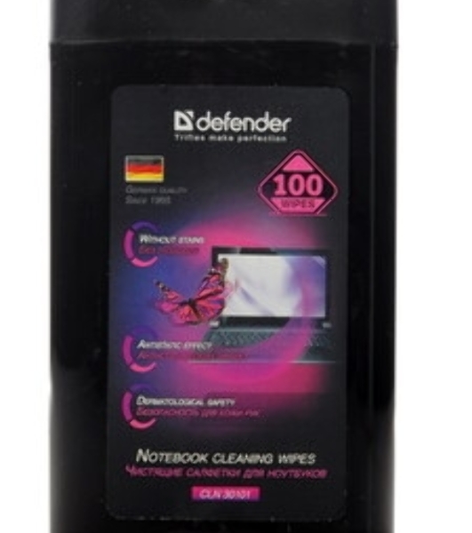 Чистящие салфетки Defender ECO для поверхностей офисной техники, (не применять для ЖК- экранов!)/туба/100 шт/Россия