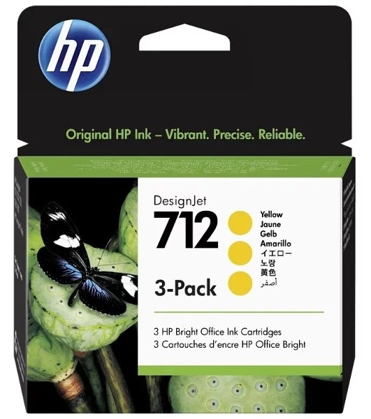 Картридж струйный HP 712 3ED79A желтый x3упак. (29мл) для HP DJ Т230/630