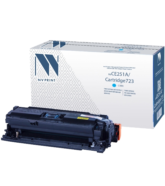 Картридж лазерный NVPrint совместимый HP CE251A/Canon 723 Cyan для LaserJet Color CP3525/CP3525dn/CP3525n/CP3525x/CM3530/CM3530fs/Canon i-SENSYS LBP7750Cdn (7000k)