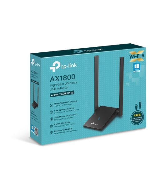 Двухдиапазонный Wi-Fi 6 USB-адаптер TP-Link Archer TX20U Plus AX1800 высокого усиления