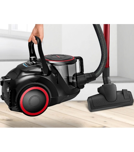 Пылесос Bosch BGS41POW1 черный/красный, 350/700 Вт, уборка сухая, пылесборник контейнер 2.4 л