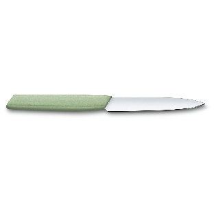 Нож кухонный Victorinox Swiss Modern (6.9006.1042) стальной разделочный лезв.100мм прямая заточка зеленый