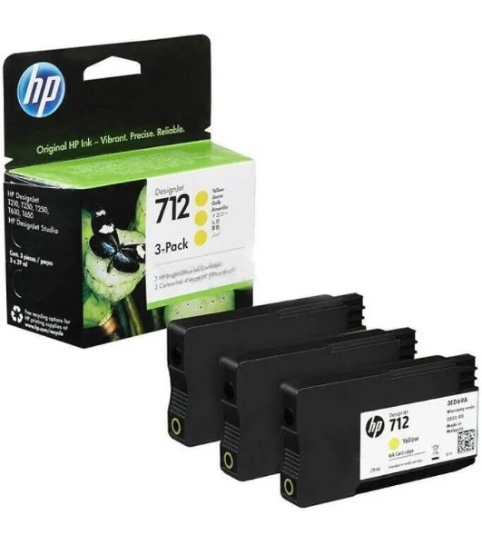 Картридж струйный HP 712 3ED79A желтый x3упак. (29мл) для HP DJ Т230/630