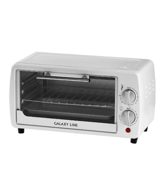 Мини-печь Galaxy Line GL 2625, белый, 8 л, 1000 Вт, таймер на 60 минут, индикатор работы, автоотключение