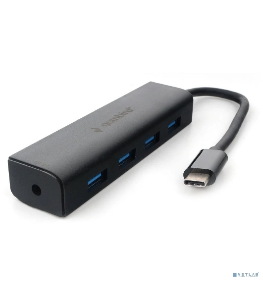 USB-концентратор Gembird UHB-C364, USB 3.0, USB 4 порта, USB Type-C / с доп питанием