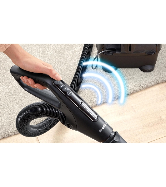 Пылесос Bosch BGS41POW1 черный/красный, 350/700 Вт, уборка сухая, пылесборник контейнер 2.4 л