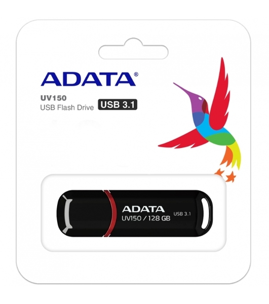 Флешка USB ADATA UV150 (AUV150-64G-RBK), 64Gb, USB 3.0, R/W 100/40, черный