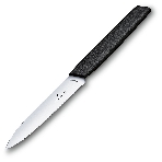Нож кухонный Victorinox Swiss Modern (6.9003.10W) стальной разделочный лезв.100мм серрейт. заточка черный, фото3