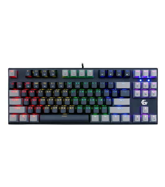 Клавиатура проводная механическая Gembird KB-G600-1, 87кл, Rainbow, коричн.свитчи, 1.8м, черная