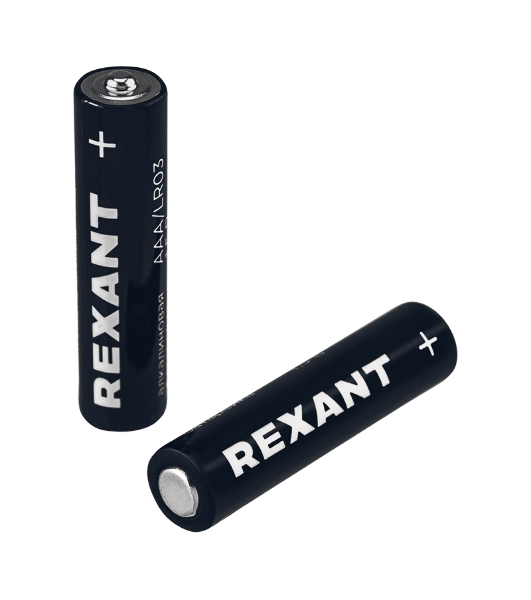 Батарейка алкалиновая Rexant AAA/LR03 мизинчиковая 1,5В блистер 2 шт.