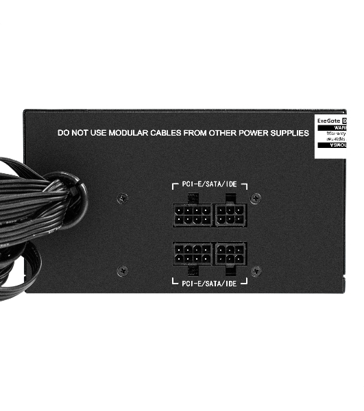 Блок питания серверный 1000W ExeGate ServerPRO-1000PAS (ATX, APFC, КПД 82% (80 PLUS), 12cm fan, 24pin, 2x(4+4)pin, 6xPCI-E, 8xSATA, 4xIDE, Cable Management, black)