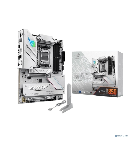 Материнская плата ASUS ROG STRIX B850-A GAMING WIFI, AM5, AMD B850, 4xDDR5, 2xSATA, 4xM.2, 1xPCIe 5.0 x16, 1xPCIe 4.0 x16, 1xPCIe x4, 1xDP, 1xHDMI, 1x2.5Gb LAN, 1xUSB-C 20Gbps, 1xUSB-C 10Gbps, 2xUSB-A 10Gbps, 4xUSB 5Gbps, 2xUSB-A 2.0, 3x3.5 мм, 7.1, ATX