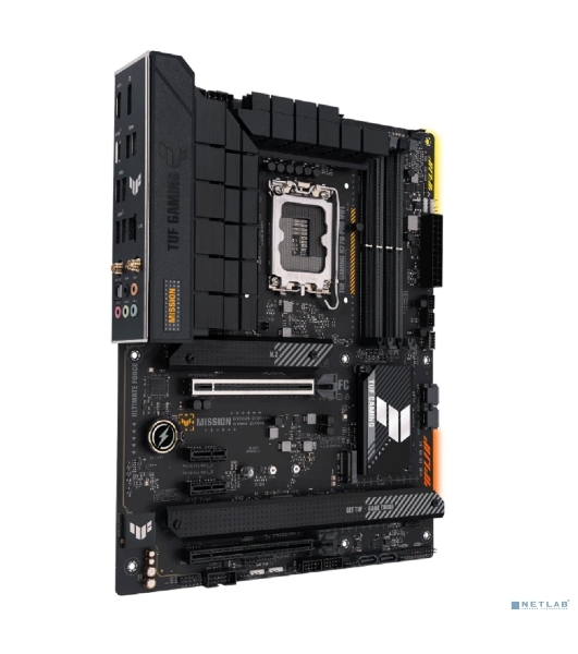 Материнская плата ASUS TUF GAMING H770-PRO WIFI, LGA 1700, Intel H770, 4xDDR5, 4xSATA, 4xM.2, 1xPCIe 5.0 x16, 1xPCIe 4.0 x4, 2xUSB-A 3.2 Gen 2, 4xUSB-A 3.2 Gen 1, 1xUSB-C 3.2 Gen 2x2, 1x2.5Gb LAN, 5x3.5 мм, 7.1, Standard-ATX