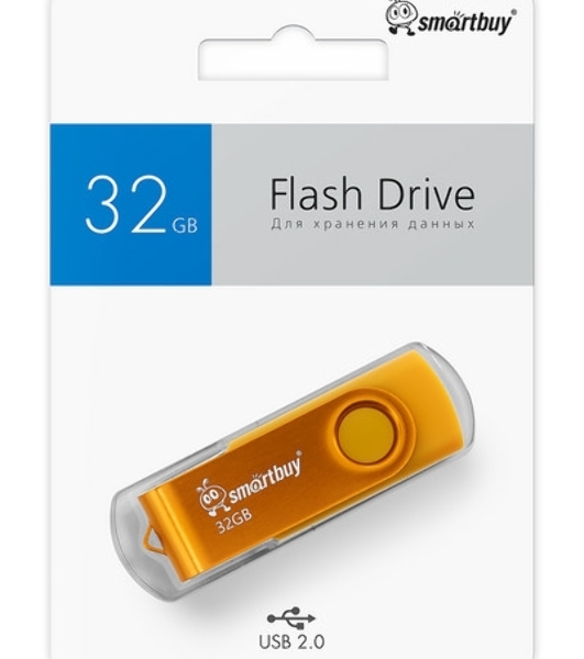 Флешка USB Smartbuy Twist Yellow (SB032Gb2TWY), 32Gb, USB 2.0, R/W 15/12, желтый