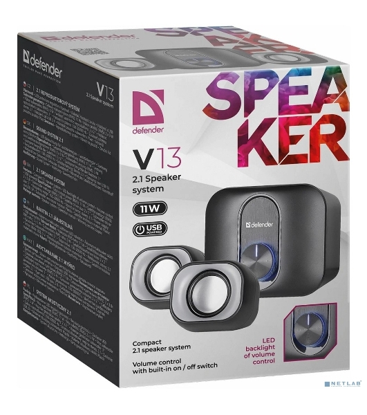 Акустическая система Defender V13 черный 0.59 кг