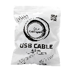 Кабель Gembird/Cablexpert USB 2.0, AM/AF, 4.5м, экран, 2феррит.кольца, черный, пакет, фото 1