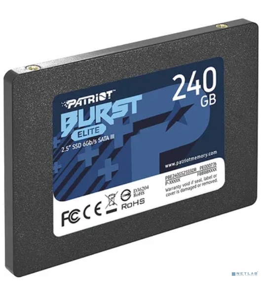 Накопитель SSD Patriot Burst Elite, 240Gb, SATA, 2.5', R/W 450/320