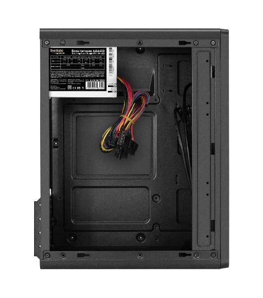 Корпус ExeGate BAA-503-AAA450, Mini-Tower, чёрный, 1 x 80/90 мм, БП 450 Вт