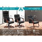 Кресло руководителя Бюрократ T-9927WALNUT-LOW/BL черный, кожа, низкая спинка, крестовина дерево, фото17