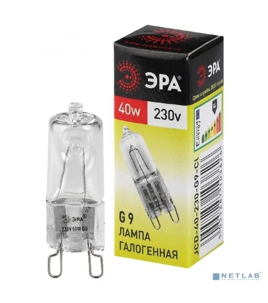 Лампа галогенная ЭРА G9-JCD-40-230V-Cl(100/1000/35000)