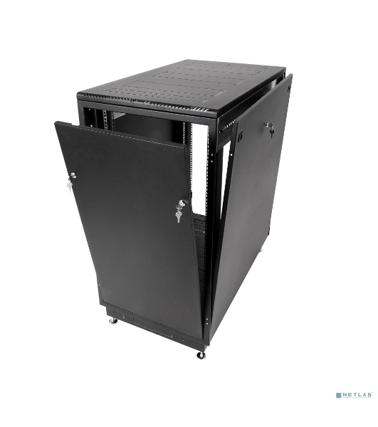 Шкаф телекоммуникационный напольный 18U (600x800) дверь стекло, черный (ШТК-М-18.6.8-1ААА-9005)