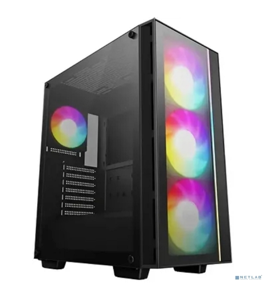 Компьютерный корпус Deepcool MATREXX 55 V4 без БП, боковое окно (закаленное стекло), 3xARGb LED 140мм вентилятора спереди, 1xARGb LED 120мм вентилятор сзади, черный, ATX