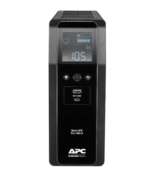 Источик бесперебойного питания APC  Back-UPS Pro BR 1200VA/720W, Sinewave,8xC13 Outlets(2 Surge & 6 batt.), AVR, LCD, Data/DSL protect, USB