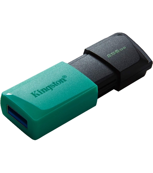 Флешка USB Kingston DataTraveler Exodia М (DTXM/256Gb), 256Gb, USB 3.2 Gen 1, R/W 150/60, черный/бирюзовый