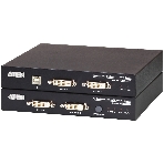 Удлинитель, KVM USB 2xDVI Single Link+AUDIO+RS232, 100 м., 1xUTP, макс.разр.1920х1200 60Hz 90м Cat5e;100м Cat6/6a/1080p 100м HDBaseT;1920x1200 150м cat6/6a LongReach HDBaseT, 2xDVI-D+2MINIJACK+DB9+USB B>3xUSB A, бп 220> 5V, ATEN CE624-AT-G, фото3