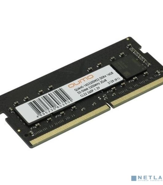 Оперативная память QUMO, DDR4, 16GB (1x16 GB), 3200 MHz, CL22, SO-DIMM