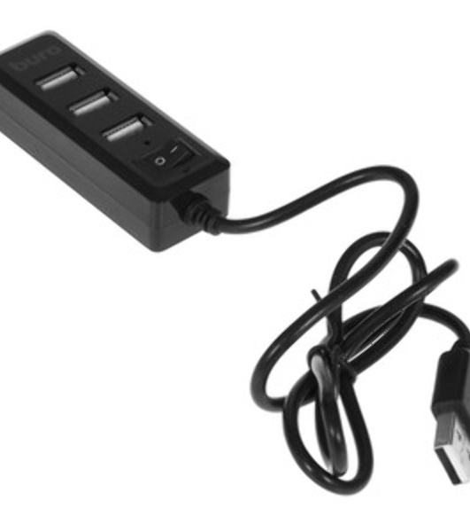 USB-концентратор Buro BU-HUB4-0.5L-U2.0, USB 2.0, USB 4 порта, USB