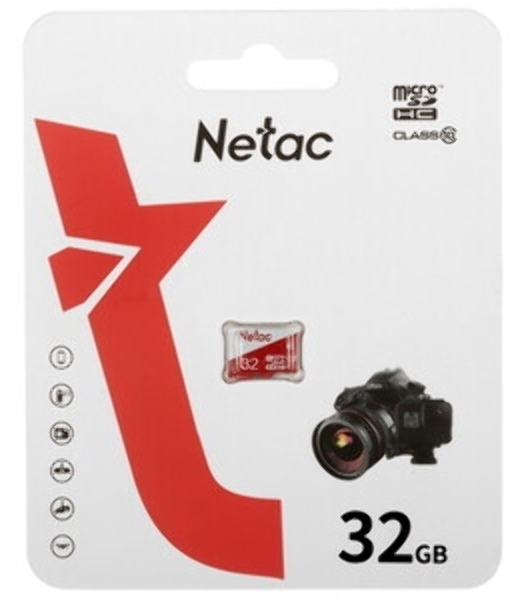 Флеш карта Netac P500 ECO 32Gb MicroSDHC C10 up to 80Mb/s, retail pack with SD Adapter