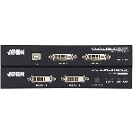 Удлинитель, KVM USB 2xDVI Single Link+AUDIO+RS232, 100 м., 1xUTP, макс.разр.1920х1200 60Hz 90м Cat5e;100м Cat6/6a/1080p 100м HDBaseT;1920x1200 150м cat6/6a LongReach HDBaseT, 2xDVI-D+2MINIJACK+DB9+USB B>3xUSB A, бп 220> 5V, ATEN CE624-AT-G, фото2