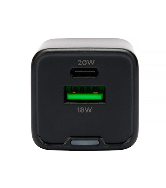 Зарядное устройство Cablexpert MP3A-PC-62, 20Вт GaN, 3А, QC4.0/PD, 1xUSB, 1xType-C, черный, пакет