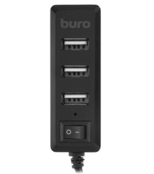 USB-концентратор Buro BU-HUB4-0.5L-U2.0, USB 2.0, USB 4 порта, USB