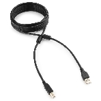 Кабель Gembird/Cablexpert USB 2.0 Pro, AM/BM, 4.5м, экран,2феррит.кольца, черный, пакет, фото 1