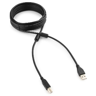 Кабель Gembird/Cablexpert USB 2.0 Pro, AM/BM, 4.5м, экран,2феррит.кольца, черный, пакет