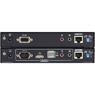 Удлинитель, KVM USB 2xDVI Single Link+AUDIO+RS232, 100 м., 1xUTP, макс.разр.1920х1200 60Hz 90м Cat5e;100м Cat6/6a/1080p 100м HDBaseT;1920x1200 150м cat6/6a LongReach HDBaseT, 2xDVI-D+2MINIJACK+DB9+USB B>3xUSB A, бп 220> 5V, ATEN CE624-AT-G