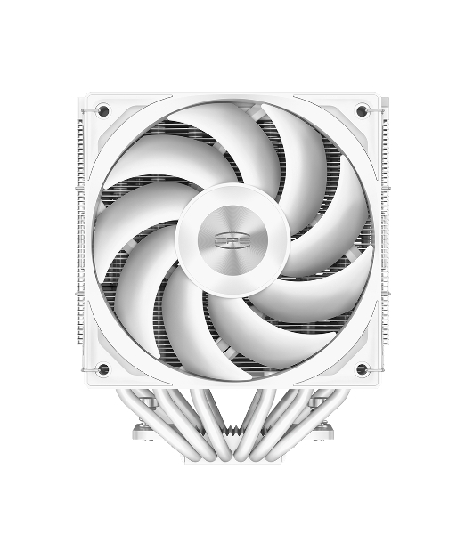 Кулер для процессора PCCooler RZ620 WH (260W, 4-pin PWM, 158мм, Al/Cu, 6x6мм, 2x120мм, 86.73CFM, 32dBA, 1800RPM, S: 1851/1700/1200/115X, AM5/AM4, белый)