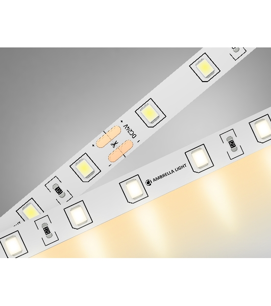Светодиодная лента Ambrella light GS3001 2835 60Led/ 6W m/ 24V IP20 3000K/ 5000*8*1.2mm (2 конт.)