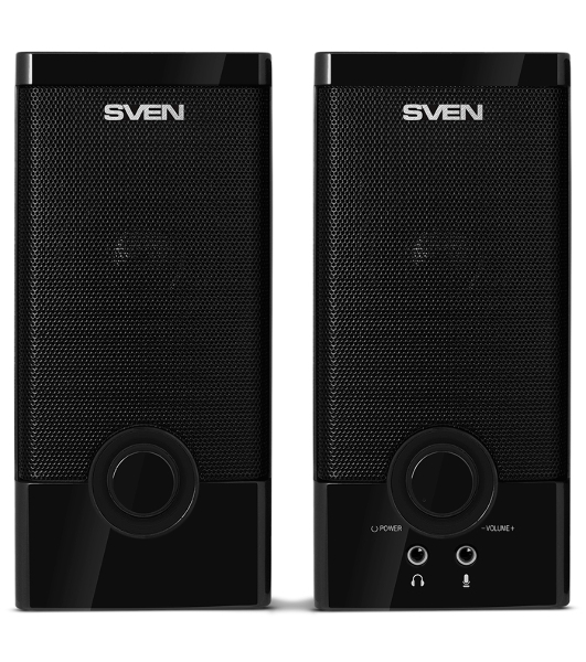 Колонки SVEN SPS-603 черный USB-порт ПК, ноутбука или адаптер 5V DC