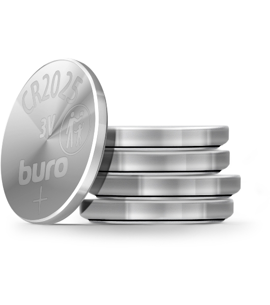Батарея Buro Lithium CR2025 (1шт) блистер, 3 В