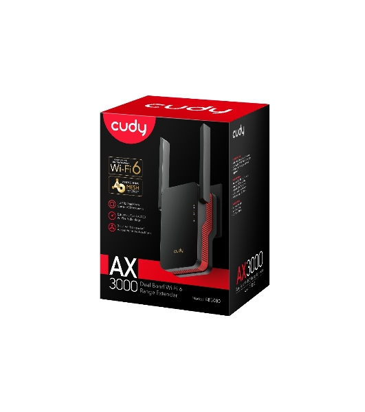 Повторитель беспроводного сигнала Cudy RE3000 AX3000 Wi-Fi черный